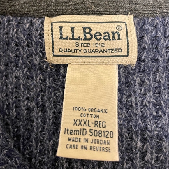 Men’s LL Bean Organic Cotton Waffle Sweater 1/4 Zip 3XL Washed Worn Once - Picture 2 of 11